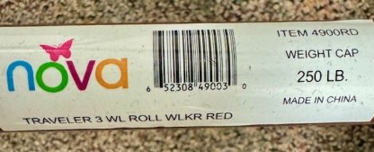 Three Wheel Rollator manufacturer label