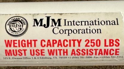 Manufacturer label with weight capacity