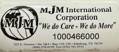 Manufacturer label with serial number