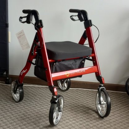 red folding rollator