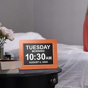 photo of calendar on bedside table