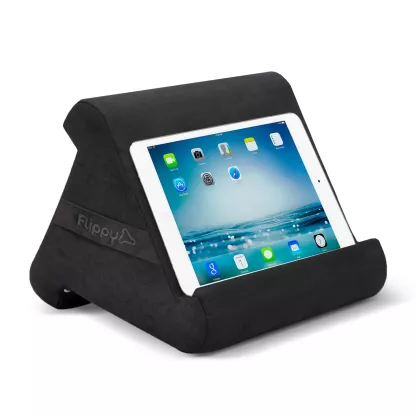 tablet stand in use