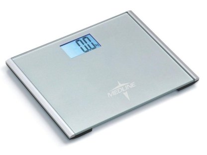 silver digital floor scale