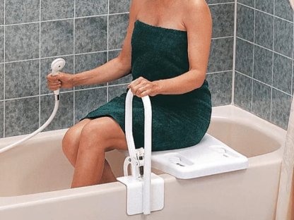 stock photo of someone using the safety bar