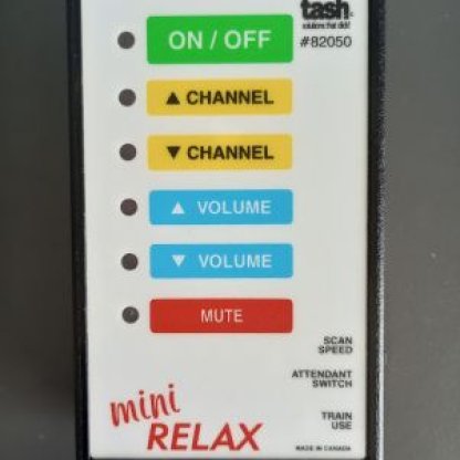 White remote with colored button