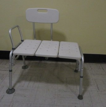 Bath bench with backrest and armrest