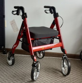 red folding rollator