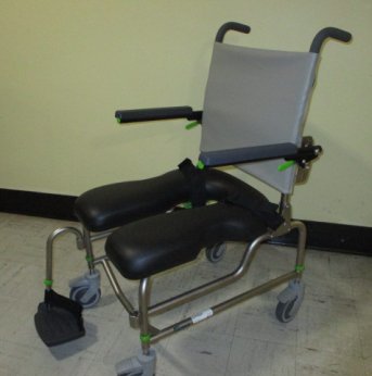 Rolling shower chair with commode heavy duty
